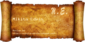 Mikita Edvin névjegykártya